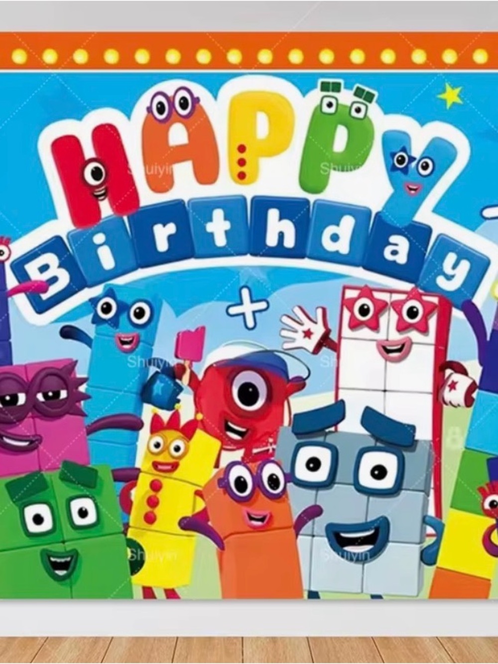 Number blocks birthday banner